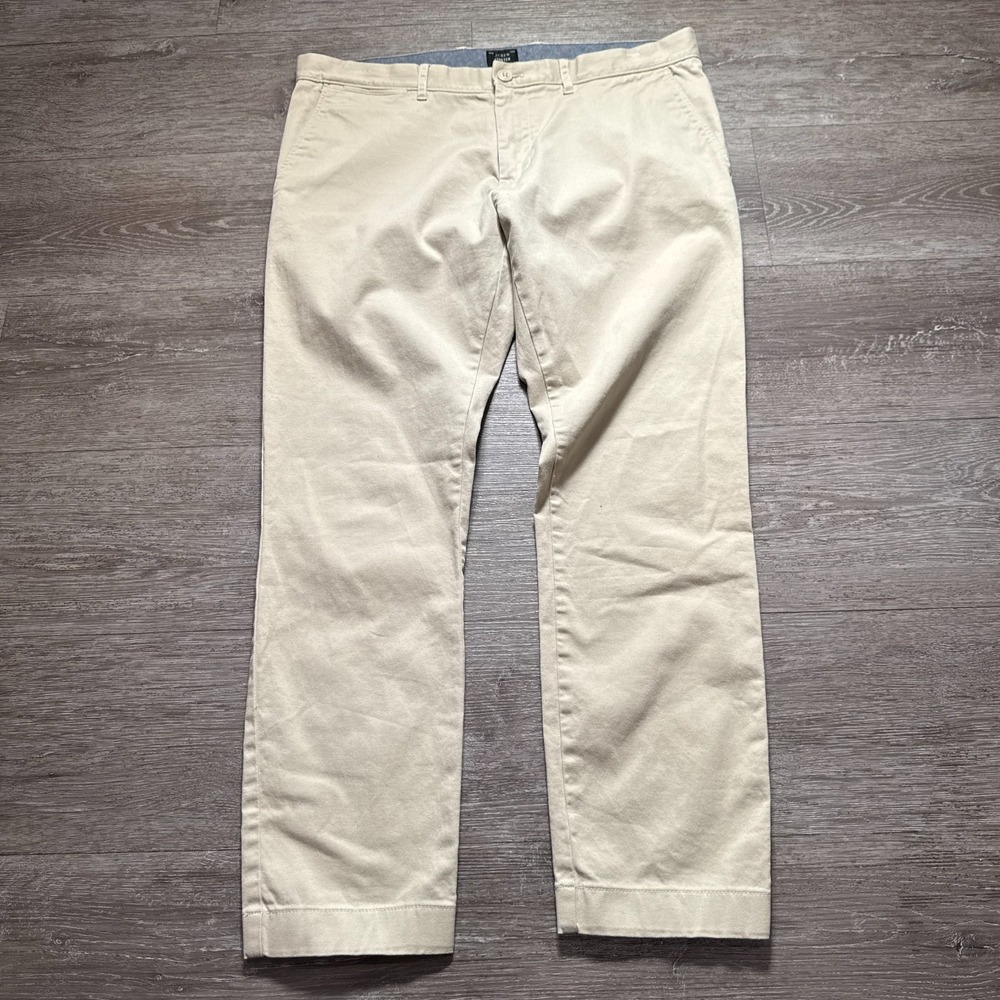 J Crew Pants Mens 35 Beige Chino Stretch Preppy‎ Cotton 250 Skinny 35x28 Casual